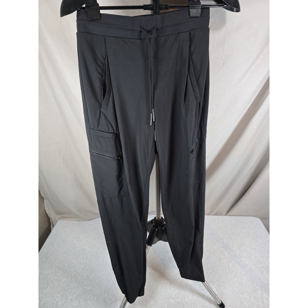 Athleta Chelsea Utility Jogger Womens Pants 0 Black Zip Pockets Elastic Waist
